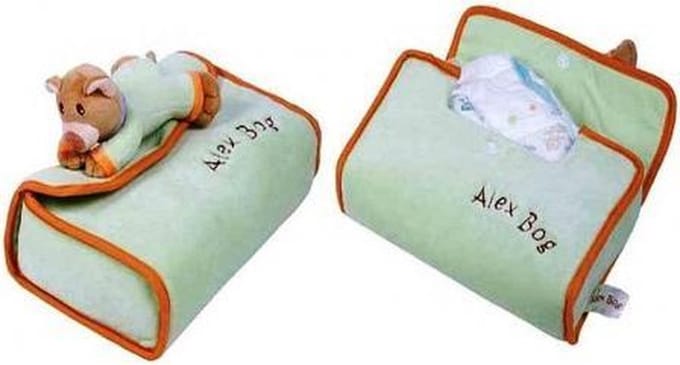 Baby Pluche Luiertas gekleurd 16x30x11cm