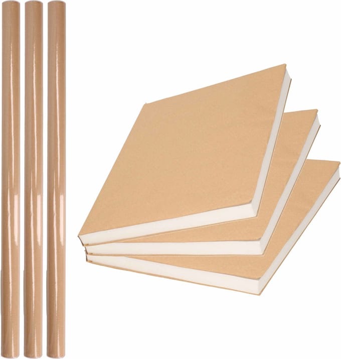 Duni rol Kaftpapier/verzendpapier rol - 5x stuks - 500 x 70 cm - bruin - 80 grams kwaliteit