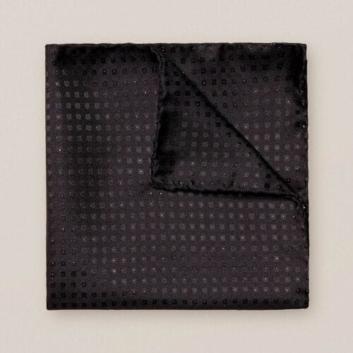Eton Pochet Square Pattern Silk Zwart / male