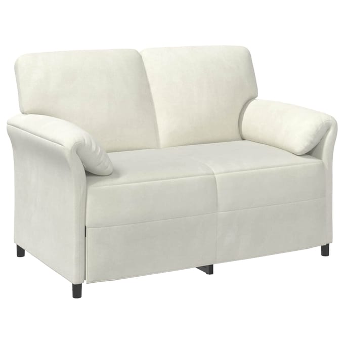 vidaXL - 2-Zits - Sofa - Crèmekleurig - 138 - x - 83 - x - 95 - cm - Fluweel