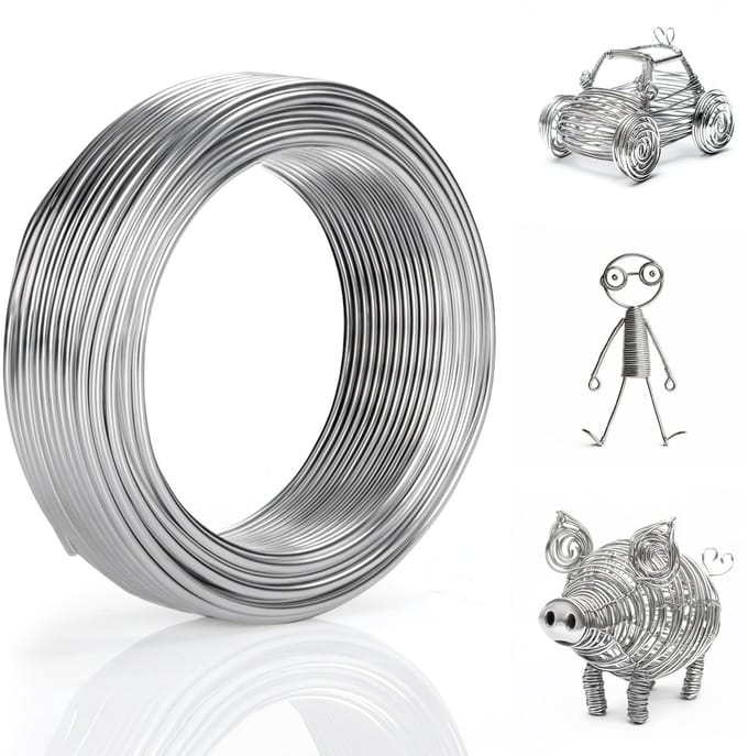 Unyqoos ® Flexibele Zilverkleurige Aluminium Draad voor Creatieve Knutselprojecten van 10 Meter Lang