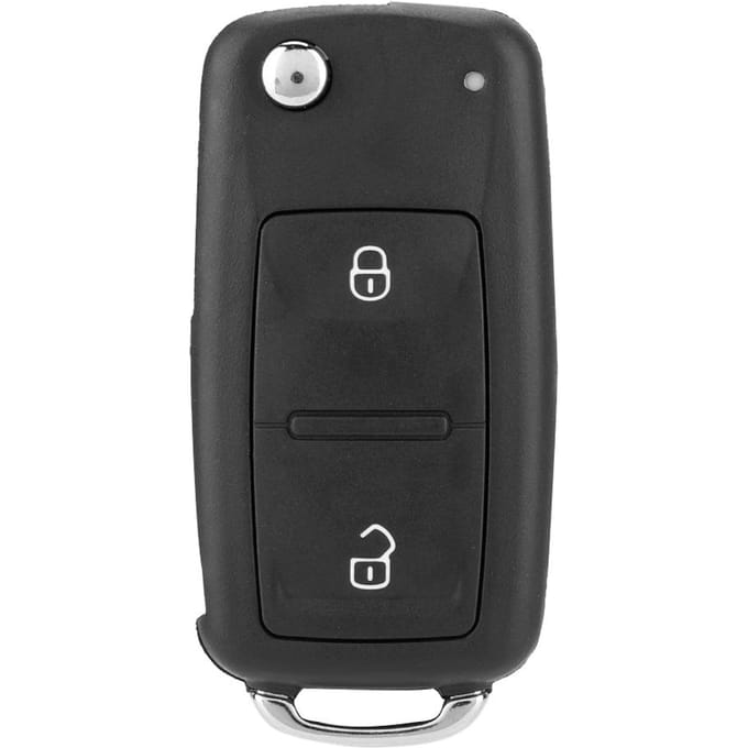 Coque de remplacement pour clé télécommande pliable à 2 boutons, compatible avec VW GOLF IV, POLO, TRANSPORTER gray