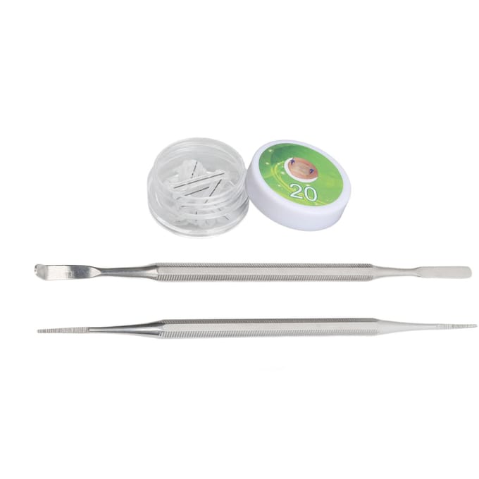 Ingroeiende Teennagel Corrector Tool Kit 10 stuks 20mm Ingroeiende Teennagel Corrector Strips Beugel Dubbelzijdig white
