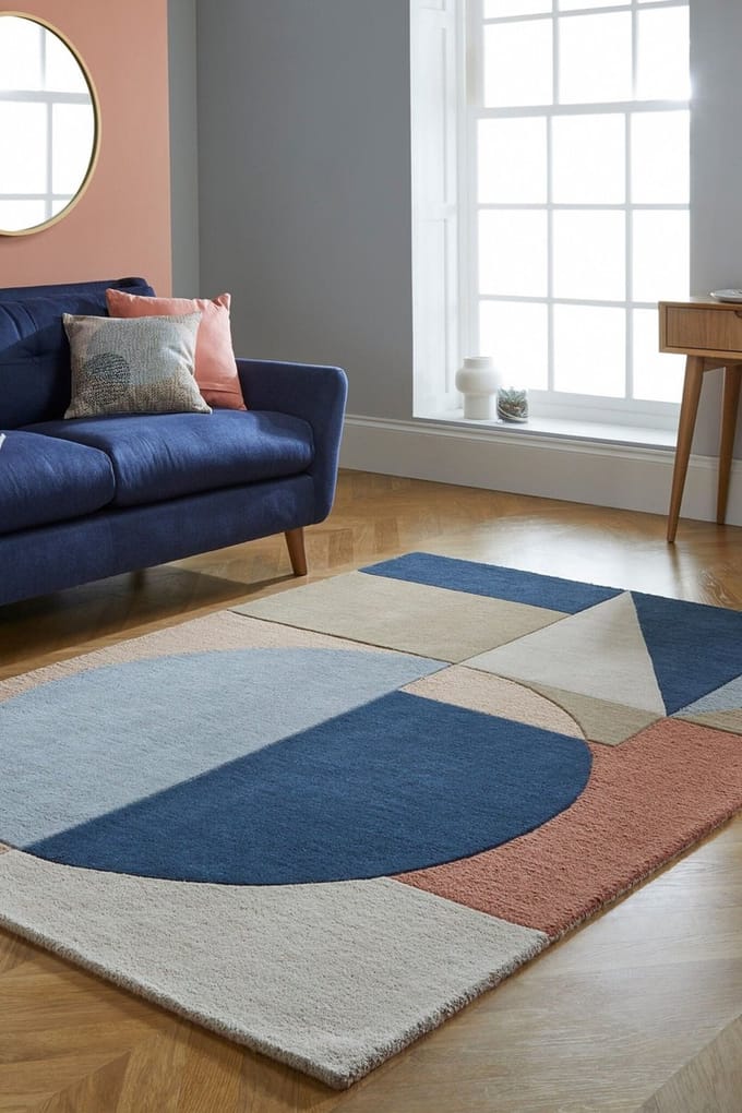 Flycarpets Esre Modern Laagpolig - 100% Wol - Geo Vloerkleed - Multi - 160x230 cm