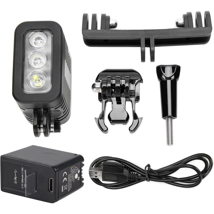 45M waterdichte LED-videoduikvullamp onder water voor GoPro HERO 4 Motion Camera black