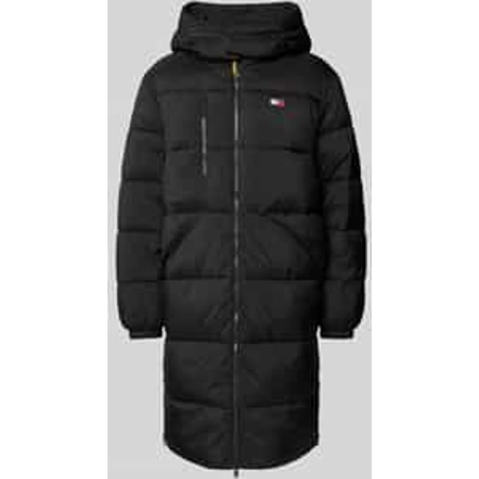 Regular fit gewatteerde lange jas met labelstitching, model 'VAIL'