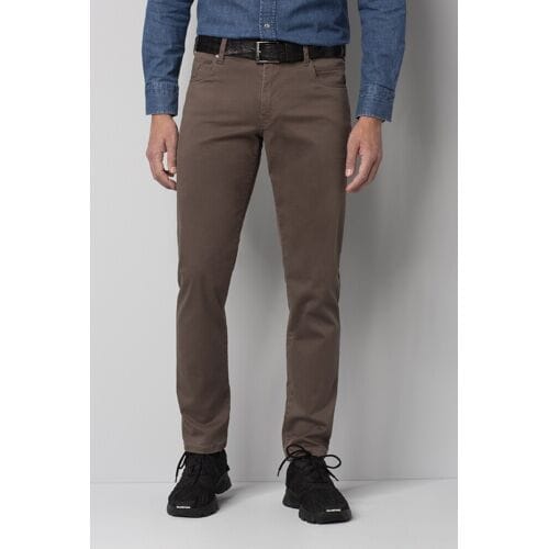 Meyer Broek M5 Slim Pima Cotton Satin Super-Stretch 5-Pocket Bruin / male