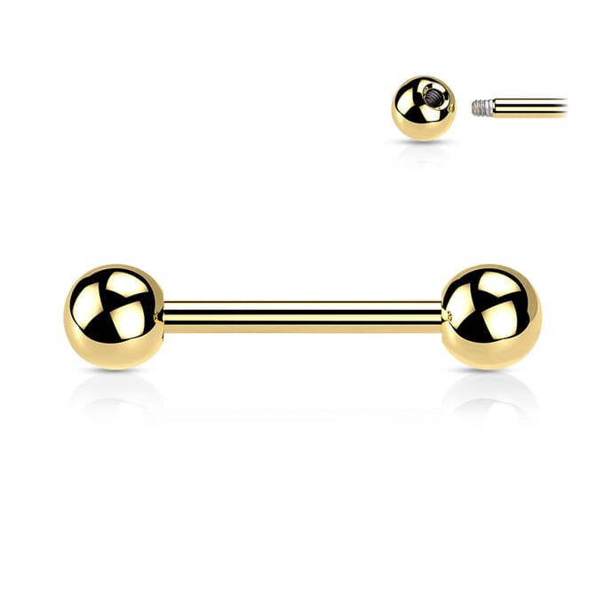 piercing titanium extern schroefdraad basis 1.6x16 - goud - LMPiercings