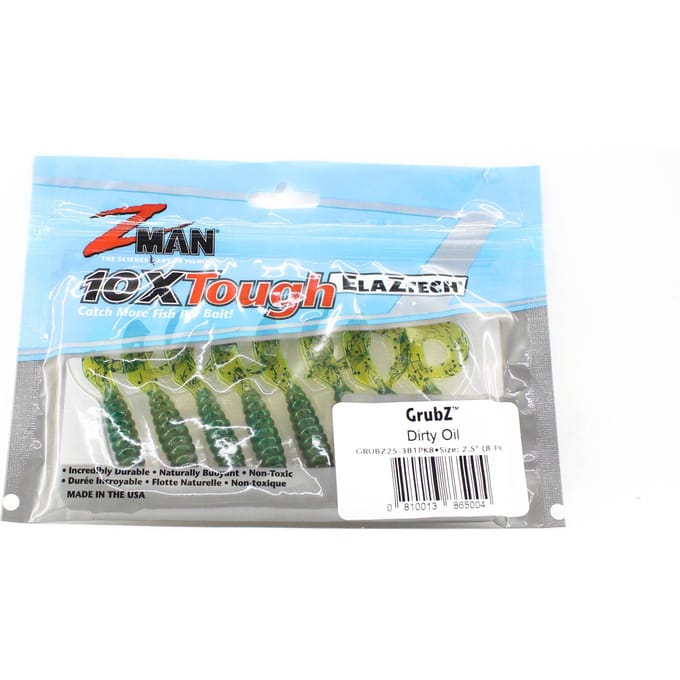Zman Soft Lure GrubZ 2,5 Inch 8/Pack Vuile olie (5004)