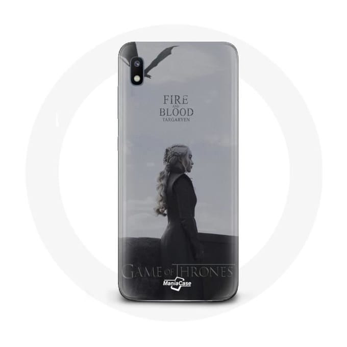 Coque pour Samsung Galaxy A10 Game of Thrones Saison 8 Daenerys Targaryen feu et sang Le Trône de Fe