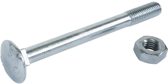 Slotbout M5 x 60mm - Incl moer - Verzinkt - DIN 603/555 (200 stuks)