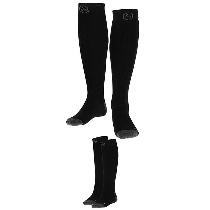 Apollo (Sports) - Skisokken kind - Plain - Unisex - Zwart - 23/26 - 2-Pack