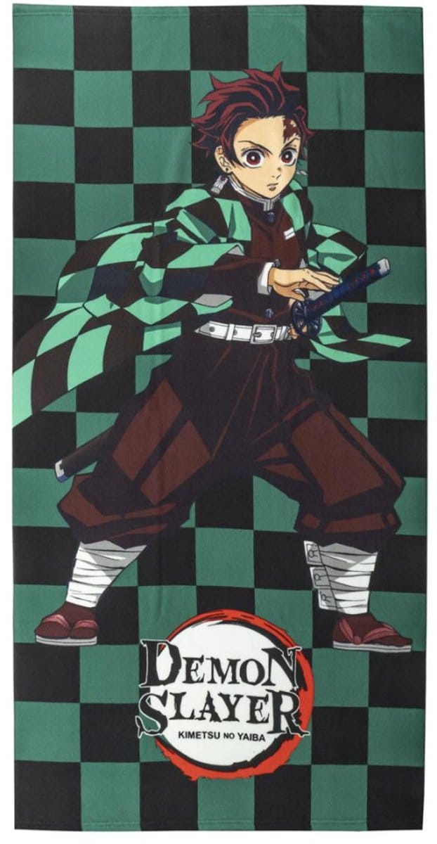 Demon Slayer strandlaken groen 70 x 140 cm - polyester