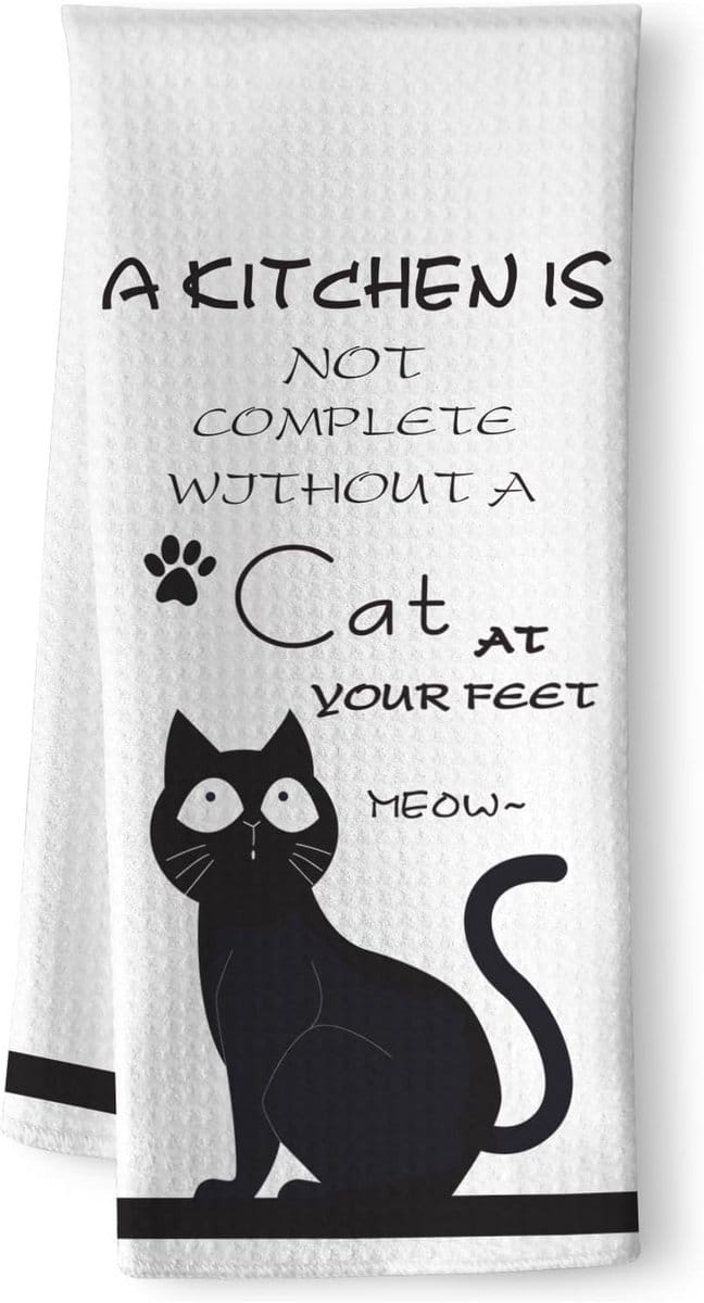 Grappige theedoek Crazy Cat Lady voor keuken en badkamer