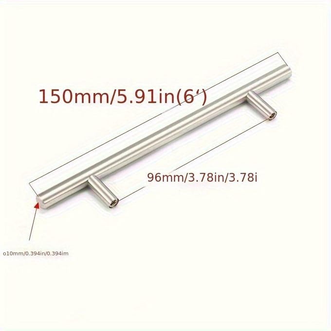 5 stuks RVS T-bar Handgreep Trekknop Keukenkast Lade Kastdeur