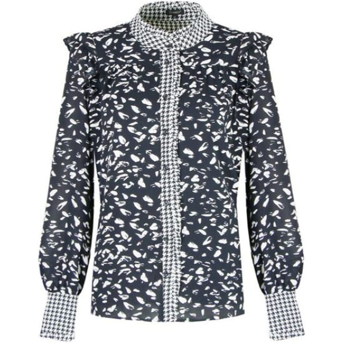 G-maxx blouse Maureen - zwart/kiezel