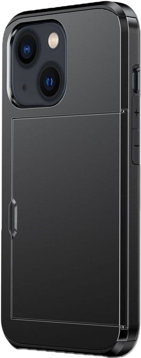 Hoesje geschikt voor iPhone 17 Pro Max - Backcover - Hardcase - Pasjeshouder - Portemonnee - Shockproof - TPU - Zwart