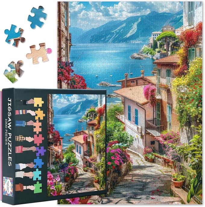 Kuststad Puzzel - Landschap Puzzel - Ontspanning Thuis - 1000 Stukjes - 70x50cm - Kust