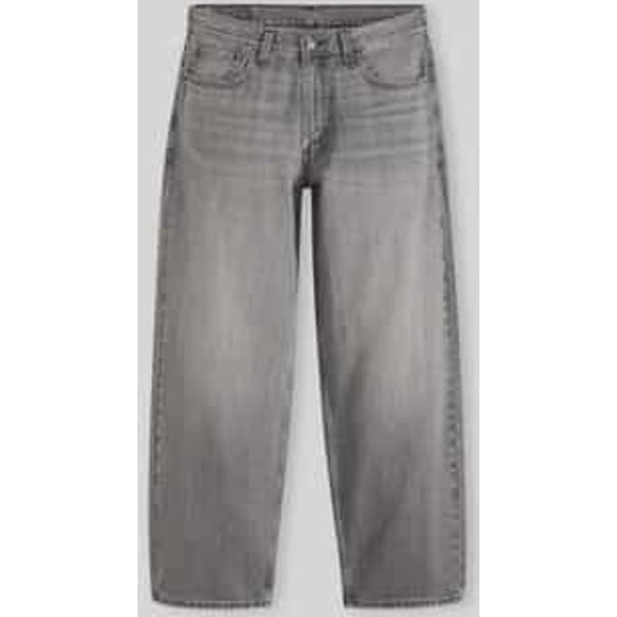 Baggy jeans van puur katoen met labelpatch