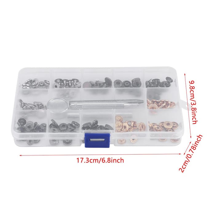40 Ensembles Bouton Pression Bouton Pression Fermeture avec Outil de Pose pour Vêtements (655#10MM) gray