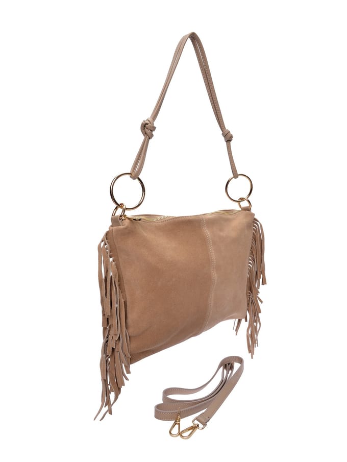 Isabella Rhea Beige Rundleer Tas