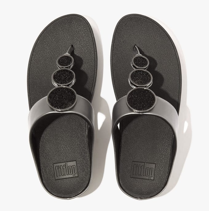 Fitflop - Halo Bead Circle Metallic Toe-post Zwart 39