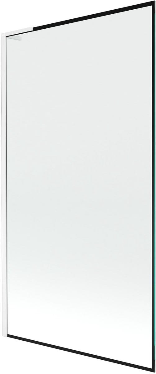 Mexen Next L badwand scherm 1-vleugelig 100 x 150 , zwart frame, wit - 895-100-000-03-70-20