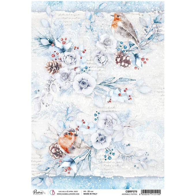 Motief strozijde "Vogels in de winter"