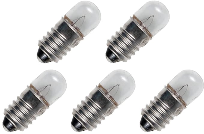 Signaallamp E10 6V 2.1W - 350 mAh - 5 stuks - T9 Gloeilamp Ø9mm - 23mm - 2500K - Dimbaar