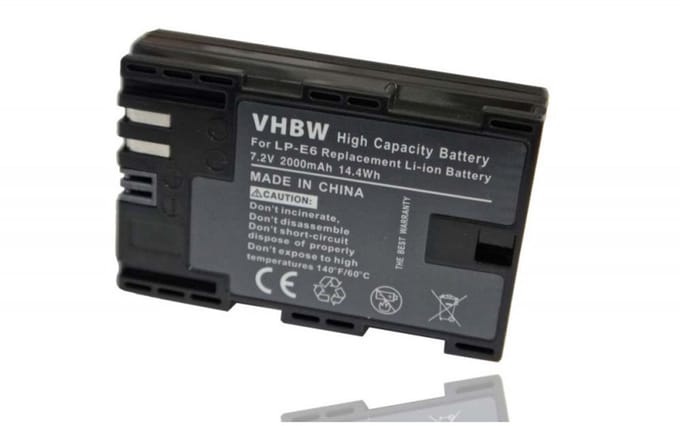 Camera accu compatibel met Canon LP-E6 en LP-E6N / 2000 mAh