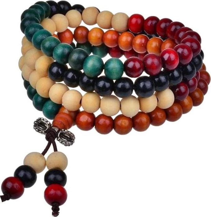 Fako Bijoux® - Buddha Armband - Sandelhout - 8mm - Multicolor