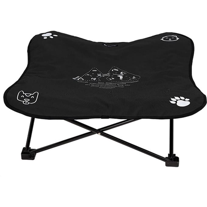 Lit surélevé pour chien Pliable Portable Support en alliage d'aluminium Coussin doux Cages pour chien noir