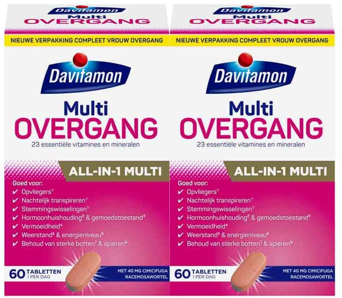 Davitamon - Compleet Vrouw Overgang Multivitamine - 2 x 60 tabletten - Voordeelverpakking
