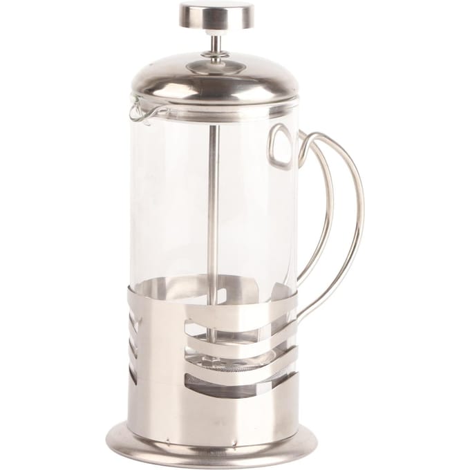 Roestvrij Staal Glas Cafetière Franse Filter Thee Koffie Pot Pers Plunjer white