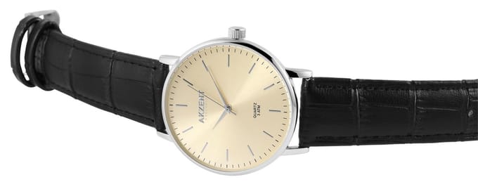 AKZENT Herenhorloge kunstleer Katir, 3 ATM