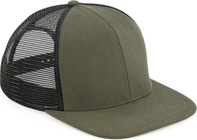 Beechfield Unisex Volwassen Trucker Cap (Olijfgroen/zwart)
