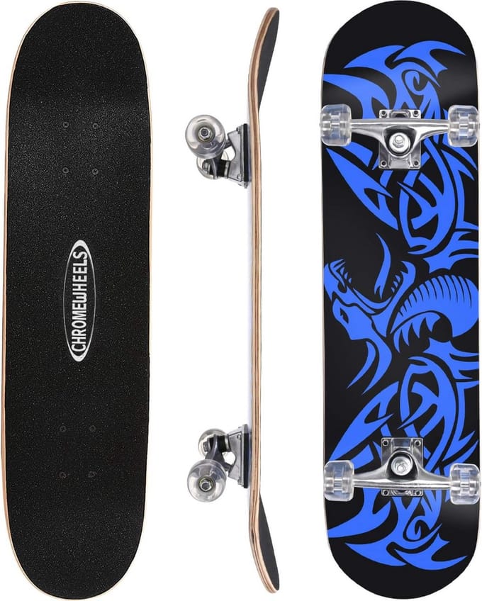 Skateboard Dubbele Kick Skate Board Cruiser Longboard 31 Inch 8 Lagen Esdoorn Deck