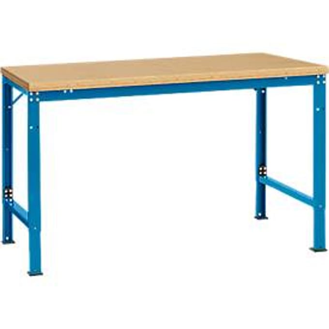 Manuflex basistafel UNIVERSAL Speciaal, 1500 x 1000 mm, multiplex natuur, lichtblauw