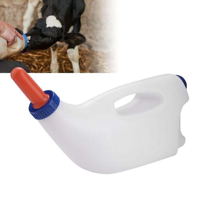 4L Kalf Koe Voeding Melkfles Bekers Zuigfles met Handvat white