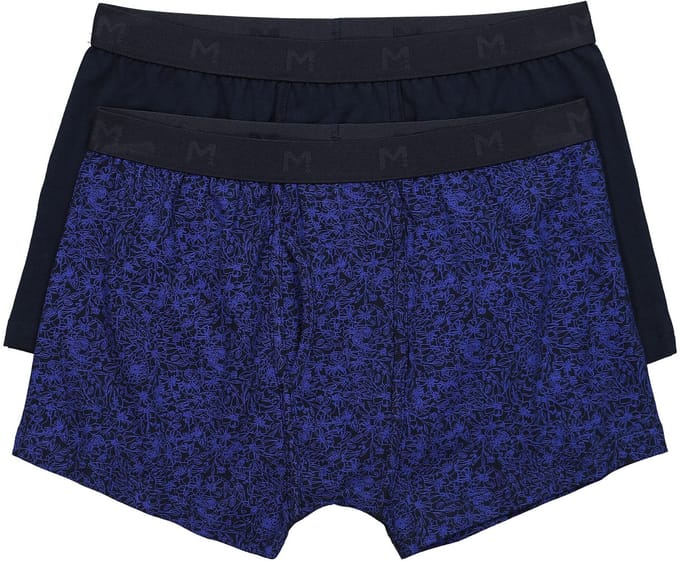 Men Plus - Heren - Hip-pants FLEXLASTIC® Buikfit 2-pack ondergoed - Donker saffier - Maat XL