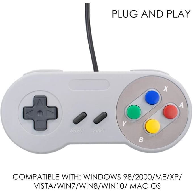 2 Stuks Snes-NES Imitatie Controller USB - Klassieke Retro Game Controller Compatibel met Gaming PC, Computer, Computer P[J15]
