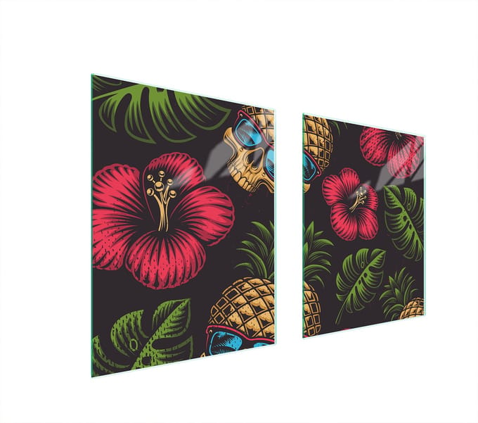TMK ArtDeko - Snijplank - 85x52 cm - Ananas - Szkło hartowane