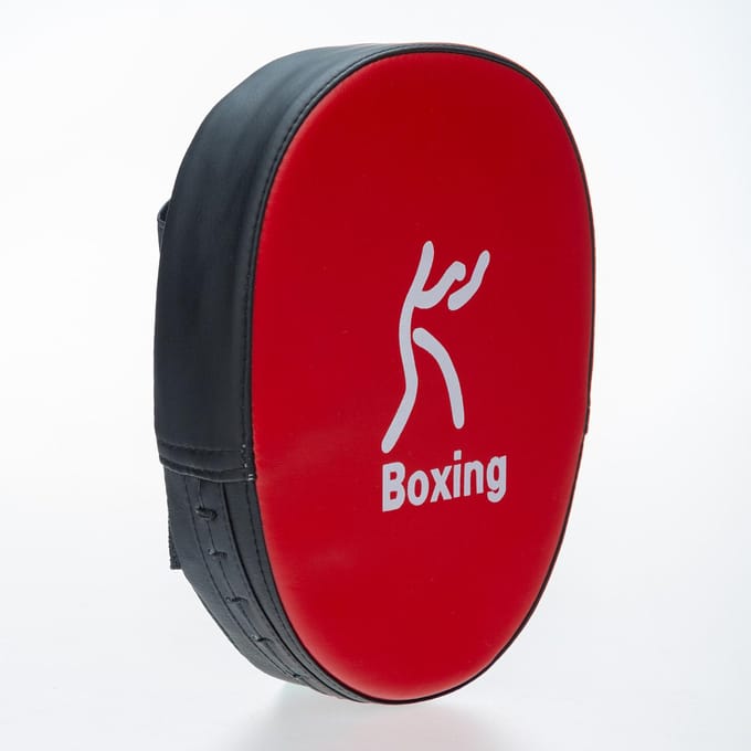 Bokshandschoen PU-leer Dik schuim Gebogen focus Doelpad Kickboksen Muay Thai Karate One Size rood