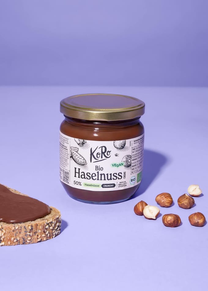 KoRo | Bio crunchy hazelnootpasta met cacao 400 g