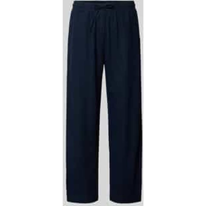 wide leg broek van linnenmix met elastische band model 'Lava'