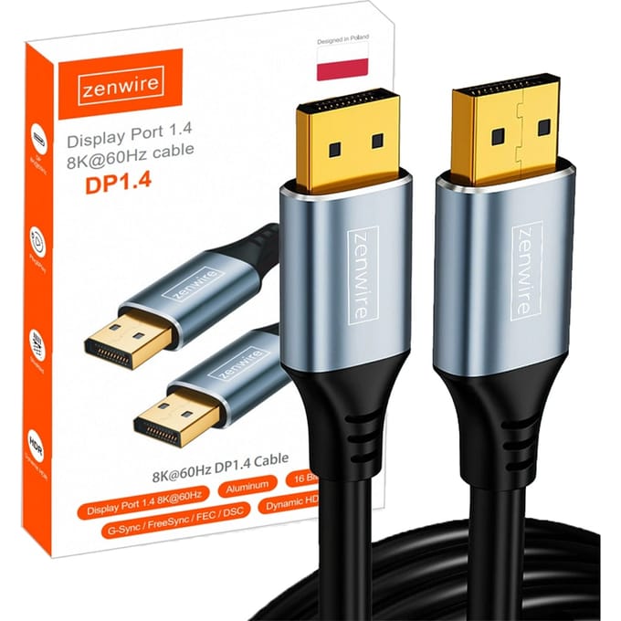 DisplayPort-kabel 1.4 2K 4K 144Hz 8K 60Hz DisplayPort voor TV PC-monitor 3m Zenwire ZC-14