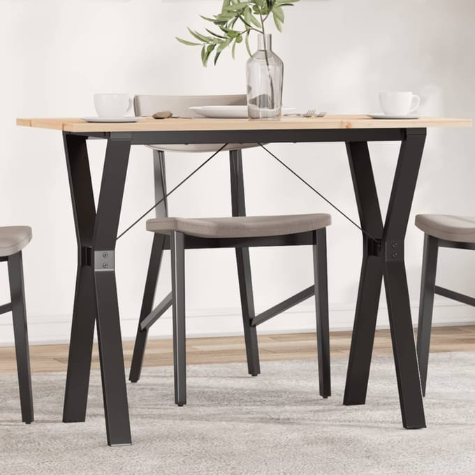 vidaXL - Eettafel - Y-frame - 100x50x75 - cm - massief - grenenhout - en - staal