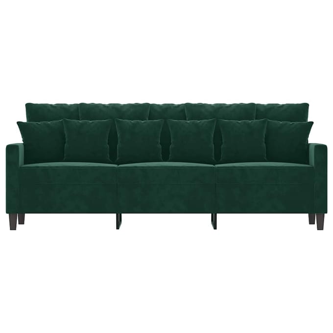 Vidaxl Bank 3-zits, Donkergroen, 180 Cm, Bekleed met Fluweel