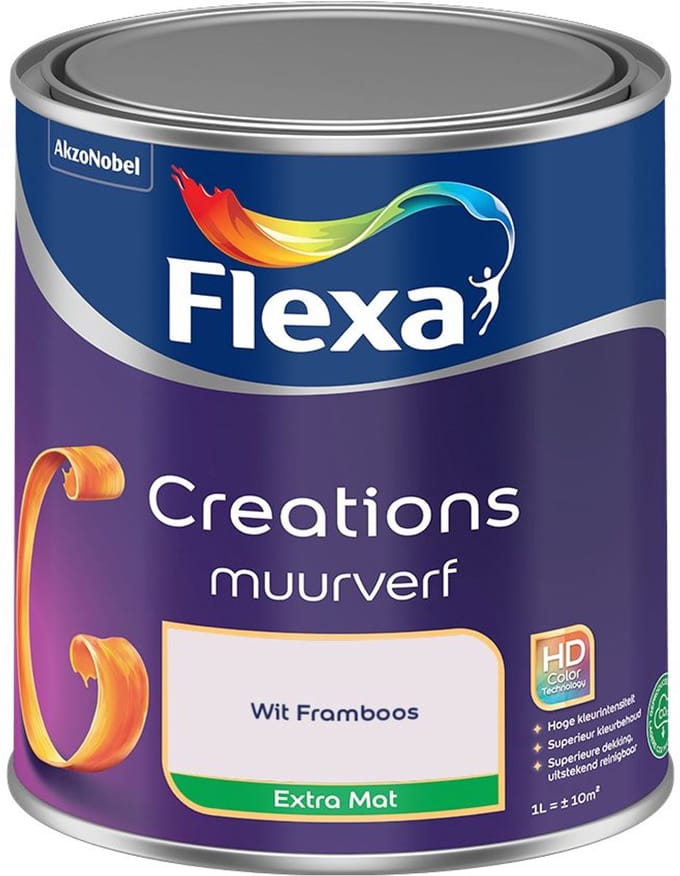 Flexa - Creations Muurverf Extra Mat - Wit Framboos - Mengverf - 1 L