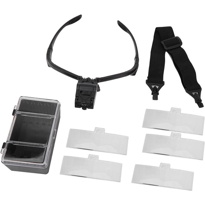 Bril Type Hoofdband Vergrootglas met 5 Lenzen LED Lamp voor Wimperextensions Tattoo Gebruik